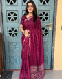 Graceful Dots Printed Soft Mal Mal Cotton Silk Maroon Saree for Festive & Daily Wear