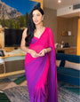 1-Minute Ready To Wear Purpul  Color Georgette Saree