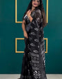 1-Minute Ready To Wear Black Cotton Saree