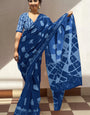 Palimpsest 1-Minute Ready To Wear Indigo Blue Cotton Saree