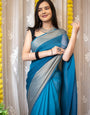 1-MIN READY TO WEAR SAREE IN PREMIUM CHIFFON SILK WITH ZARI PATTA