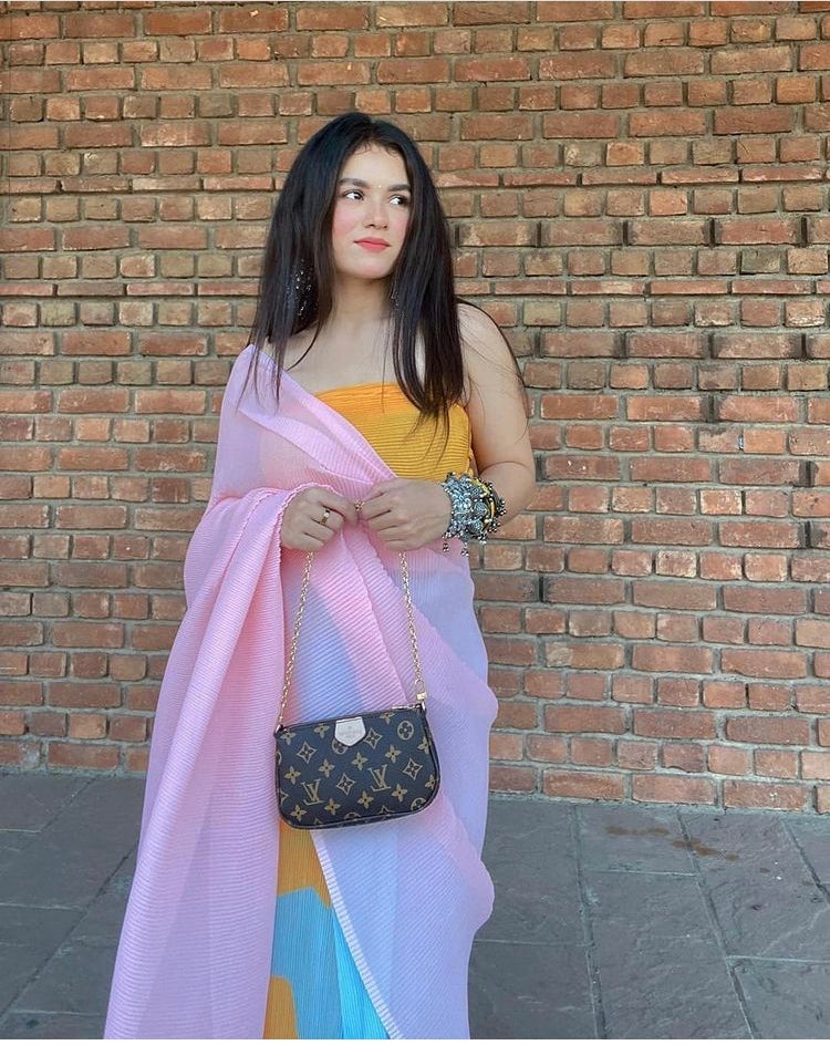 Deepika Padukone Multi Color Crush Saree