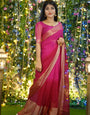 1-MIN READY TO WEAR SAREE IN PREMIUM CHIFFON SILK WITH ZARI PATTA