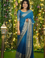 1-MIN READY TO WEAR SAREE IN PREMIUM CHIFFON SILK WITH ZARI PATTA