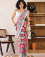 Poly Cotton Ready to Wear Block Print Sarees