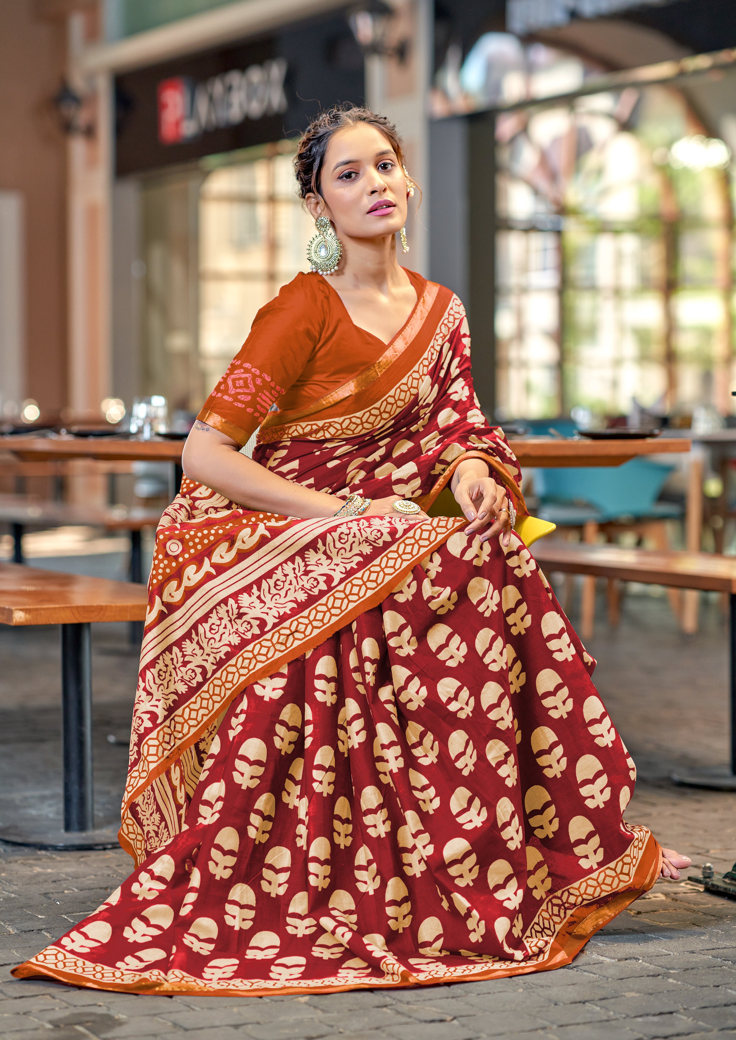 Fanciful 1-Minute Ready To Wear  Mul Cotton Digital Printed Saree