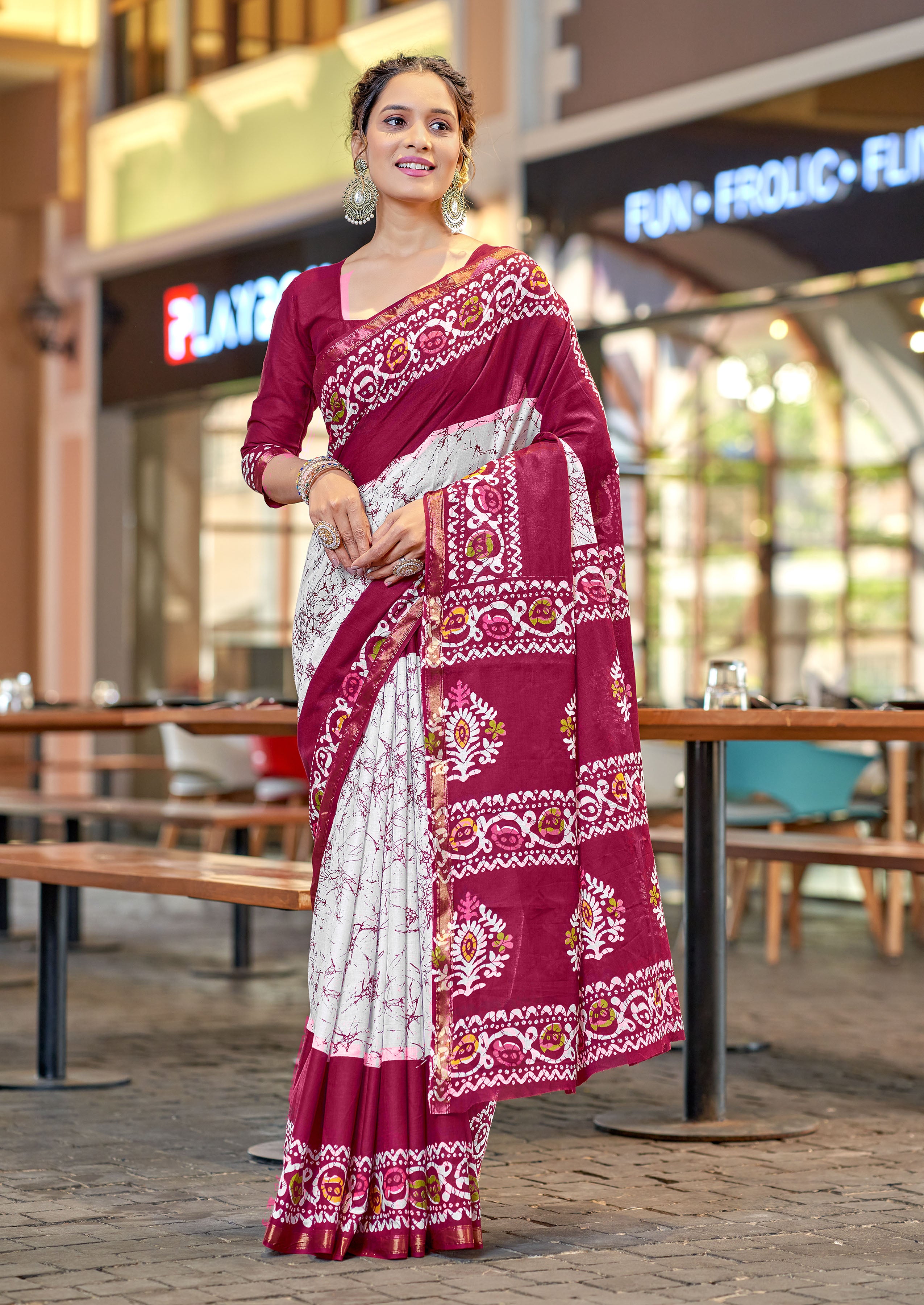 Divine 1-Minute Ready To Wear Mul Cotton  Printed Saree