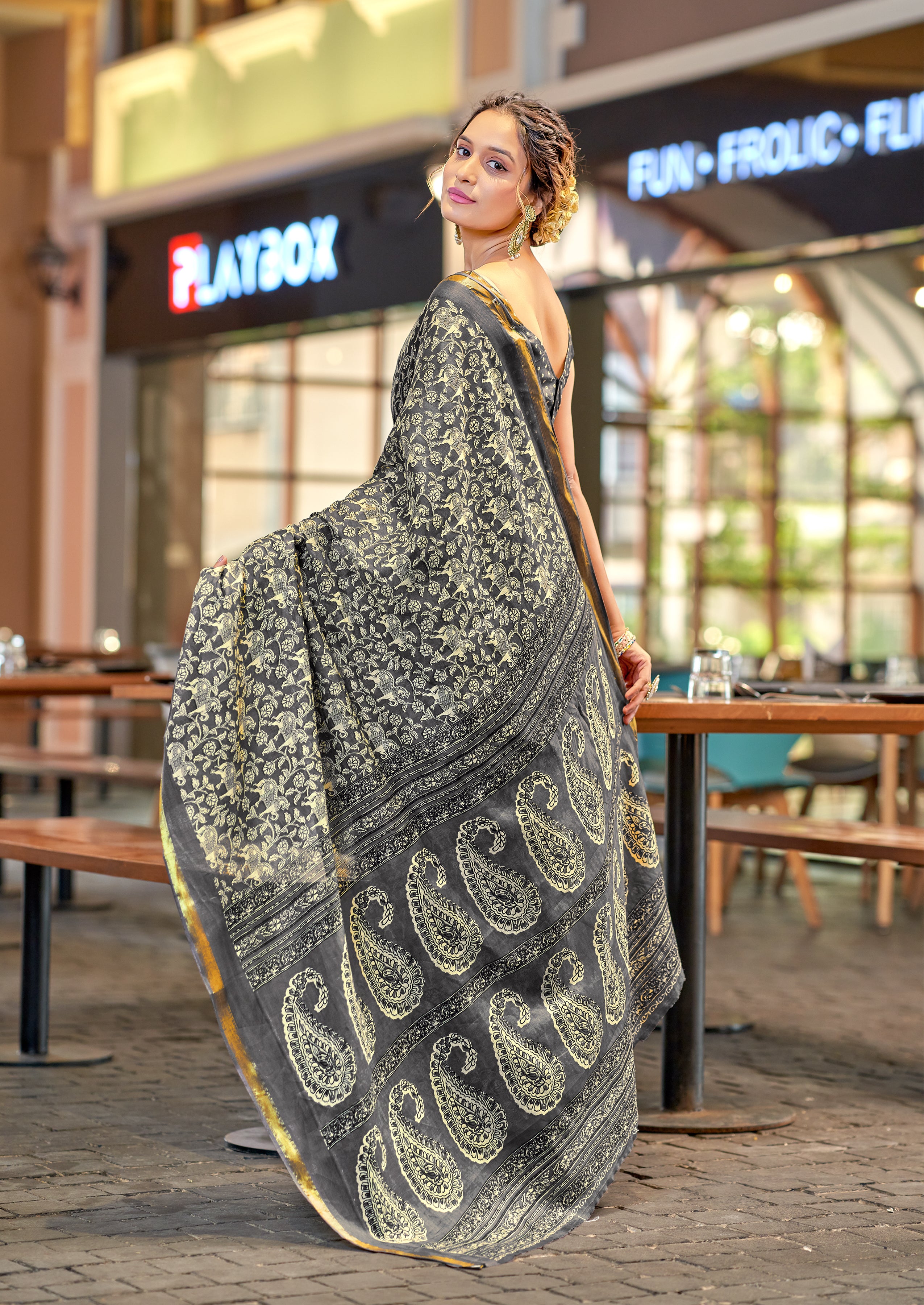 Innovative 1-Minute Ready To Wear Pure Cotton Printed Saree