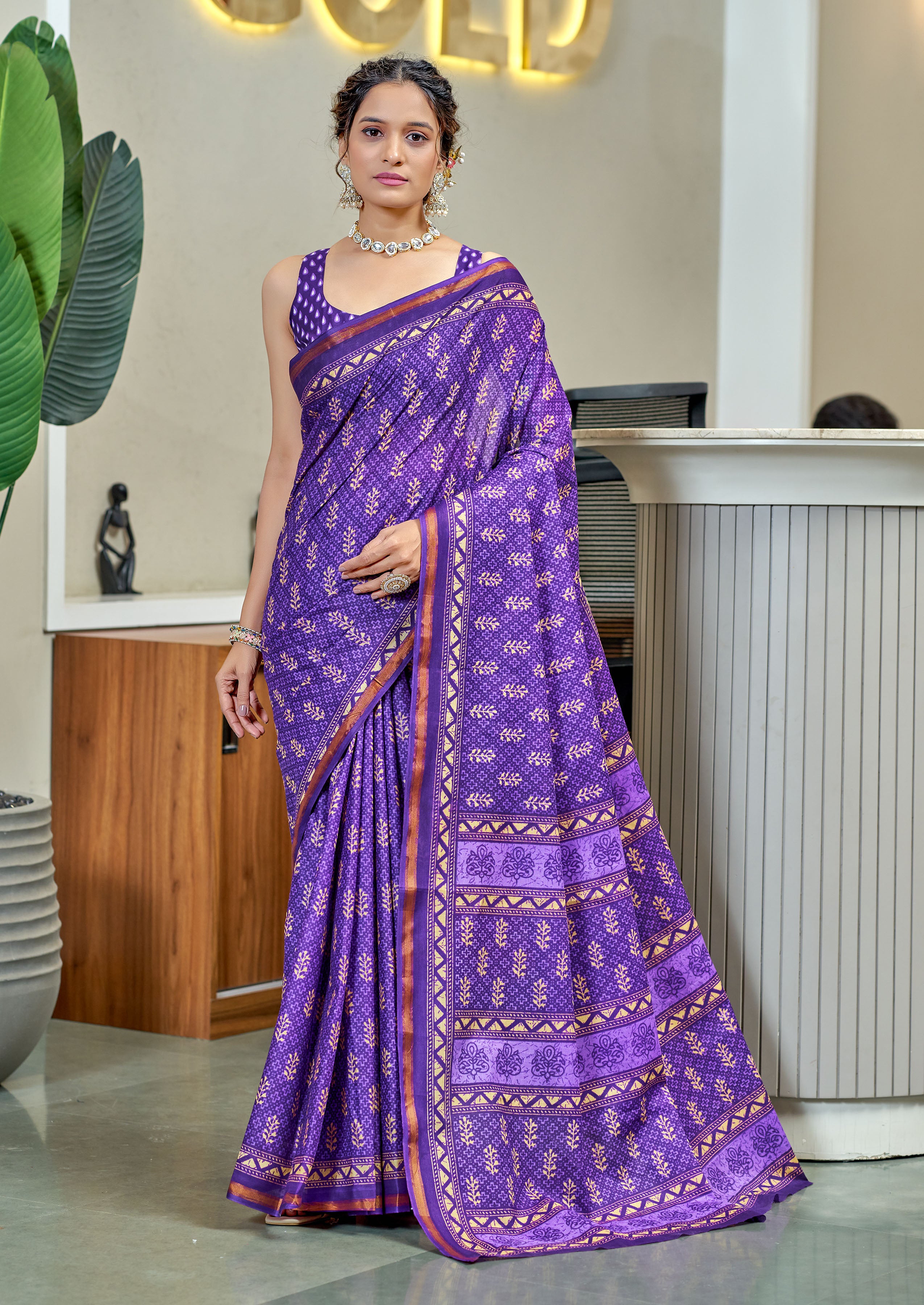 Ravishing 1-Minute Ready To Wear Mul Cotton Printed Saree