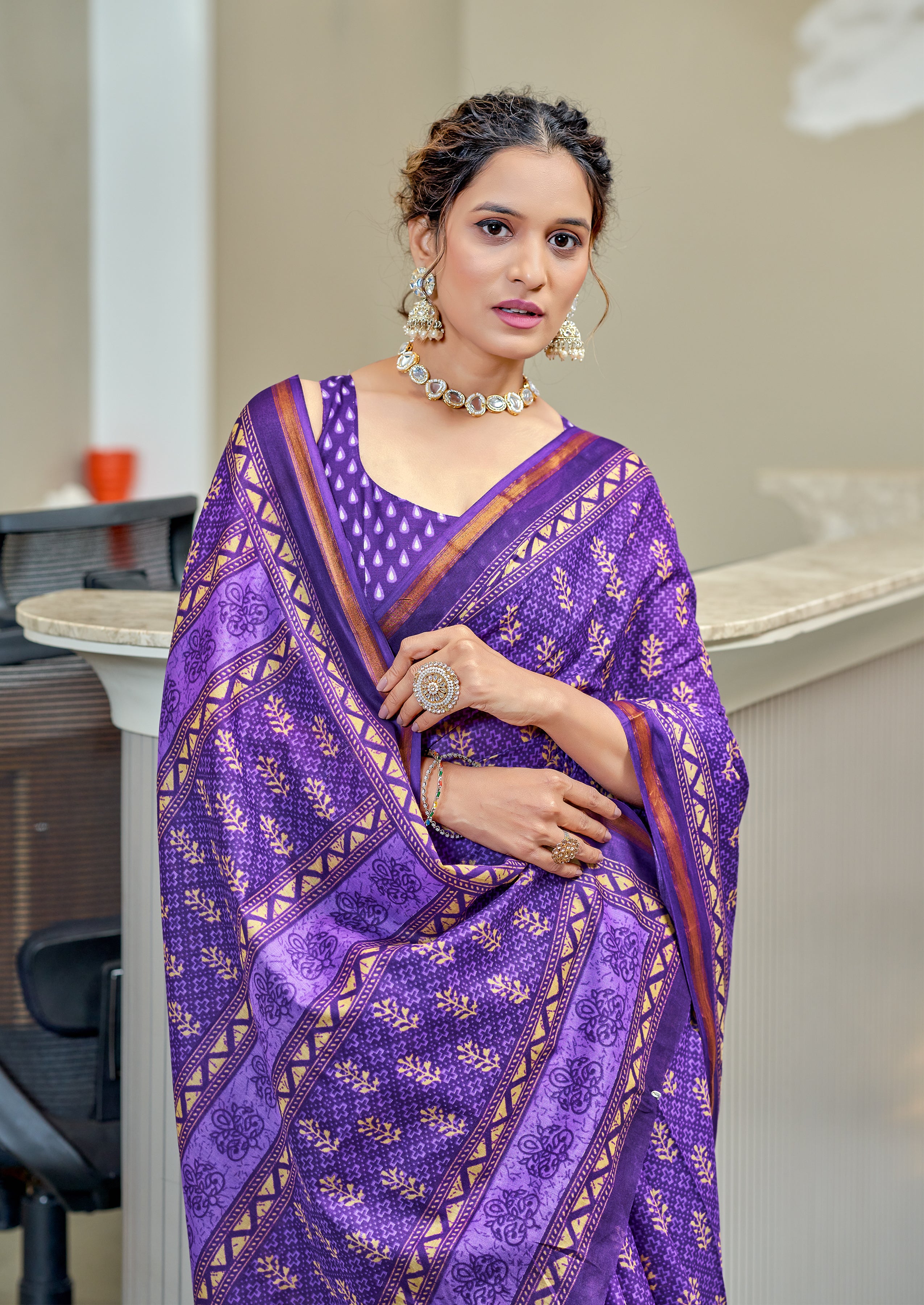 Ravishing 1-Minute Ready To Wear Mul Cotton Printed Saree