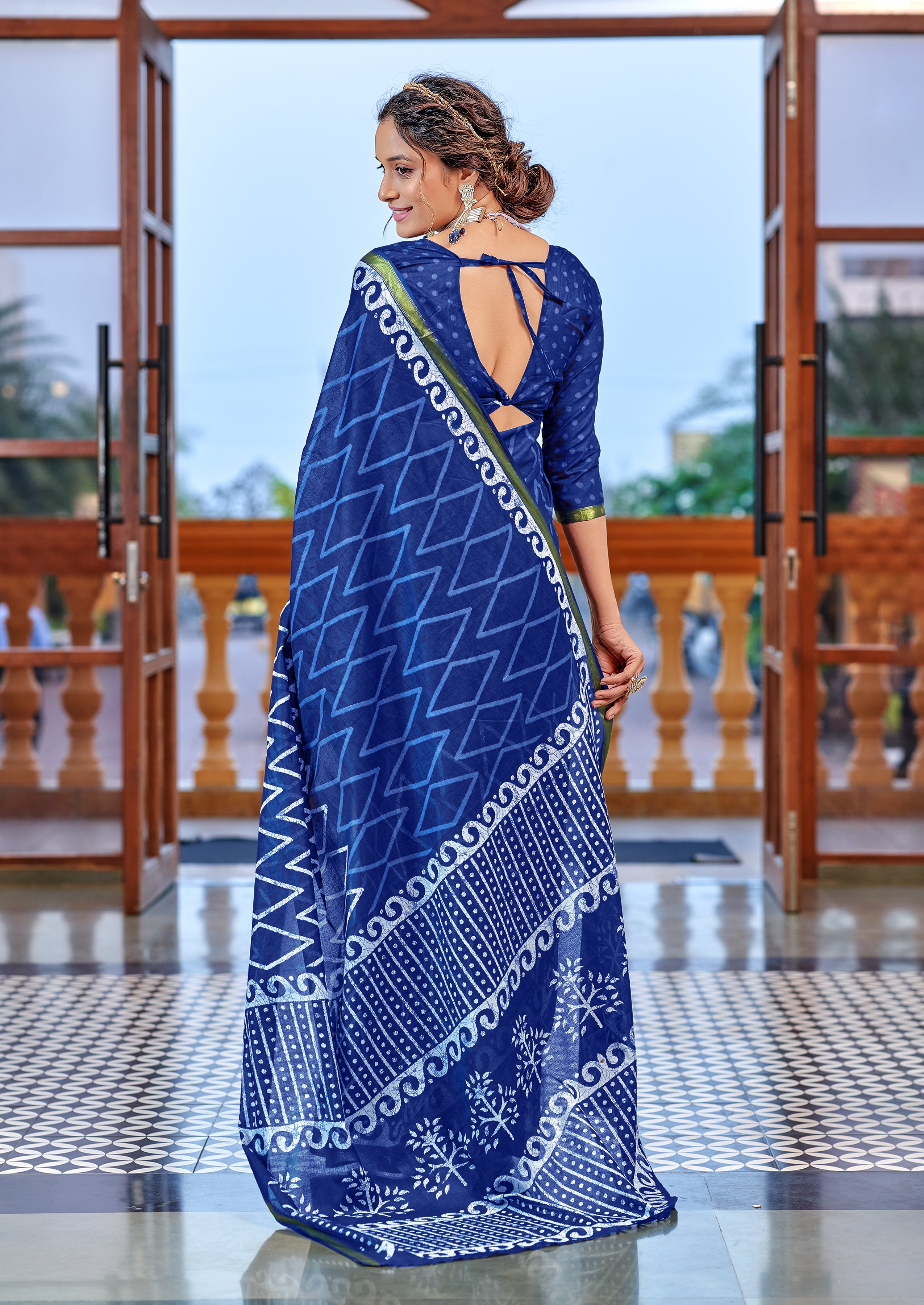 Desiring 1-Minute Ready To Wear Mul Cotton Digital Printed Saree