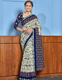 Adjusting  1-Minute Ready To Wear Mul Cotton Digital Printed Saree