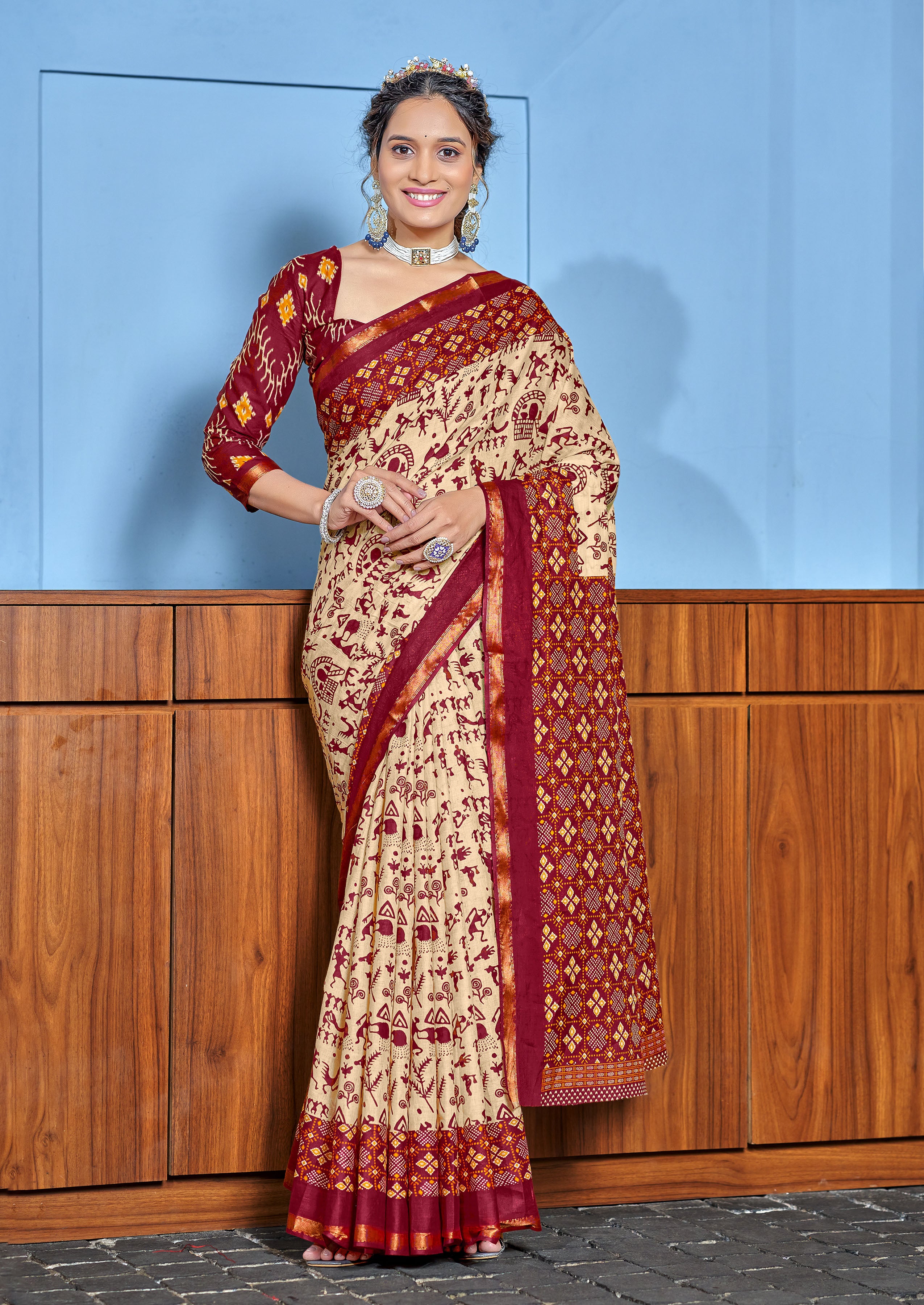 Petrichor 1-Minute Ready To Wear Mul Cotton Digital Printed Saree