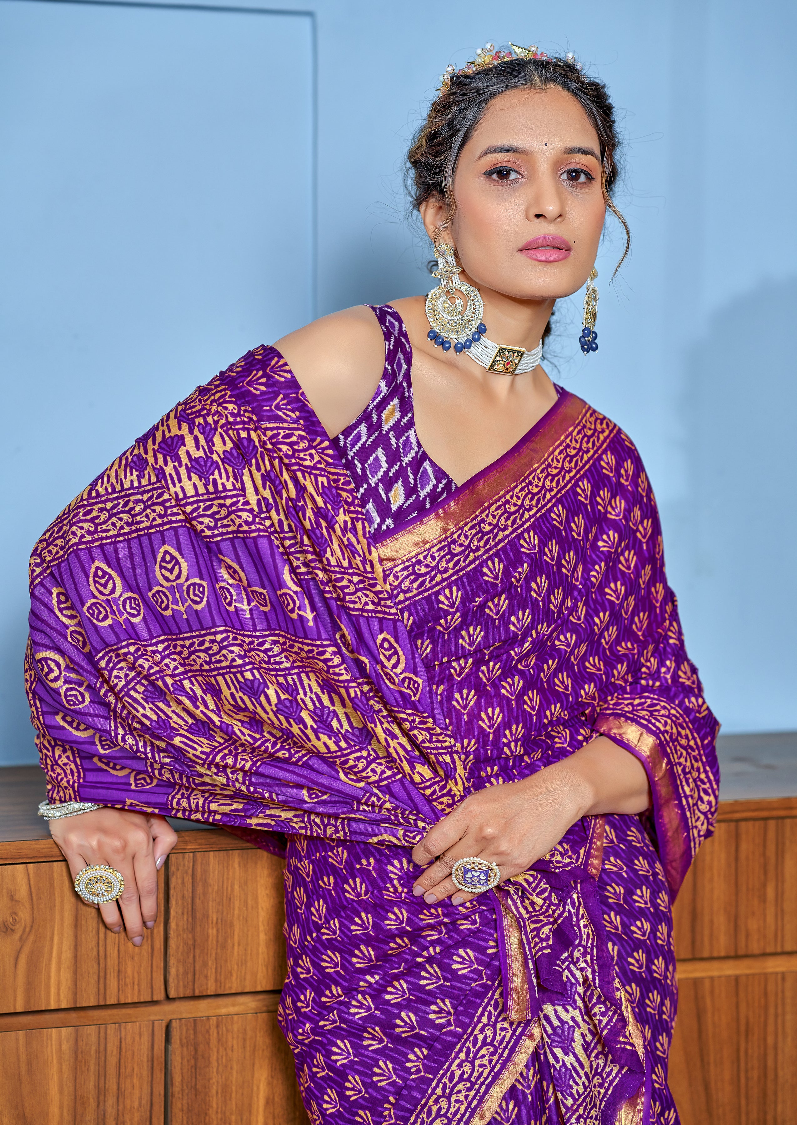 Grandiose 1-Minute Ready To Wear Mul Cotton Digital Printed Saree