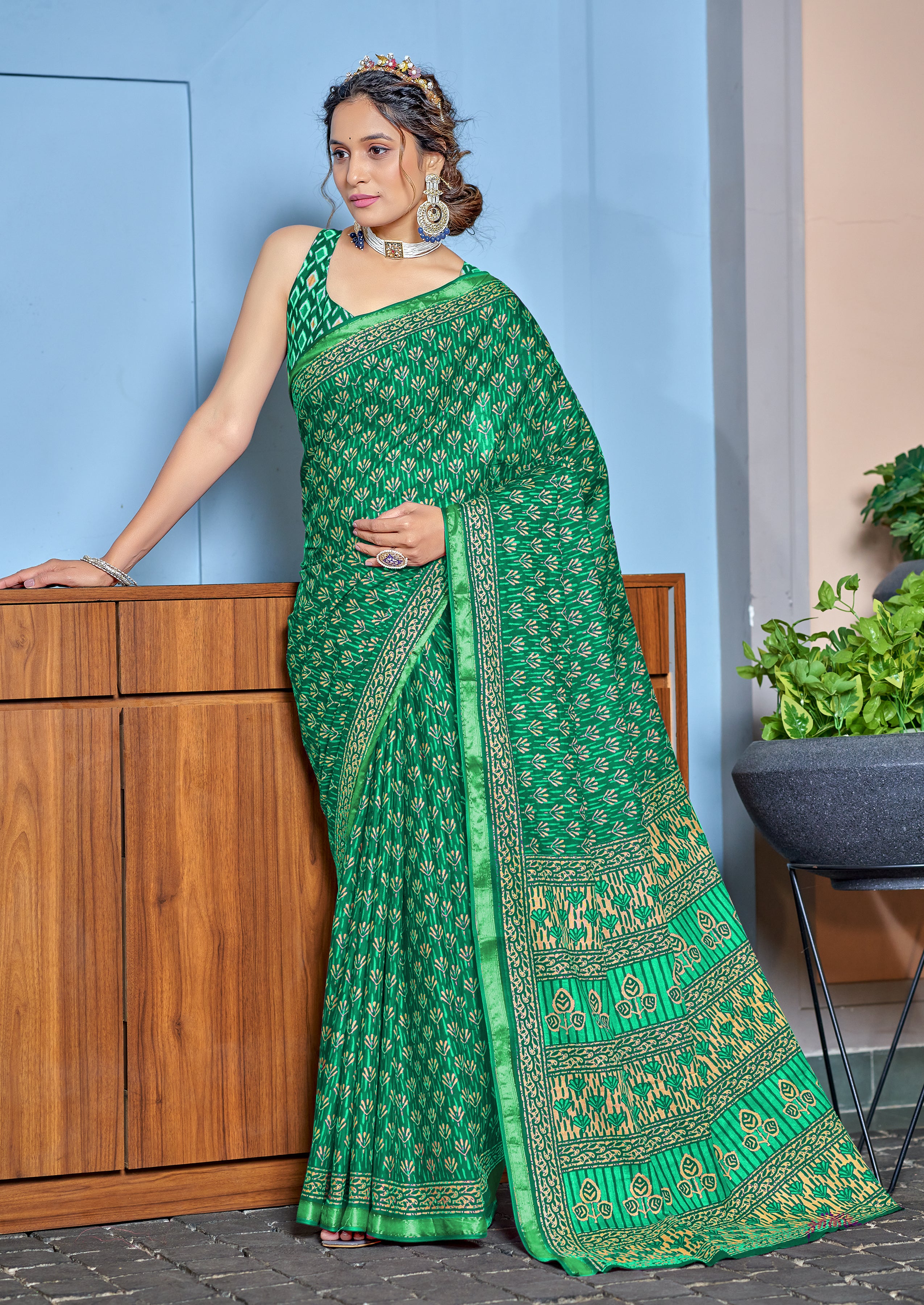 Nebula 1-Minute Ready To Wear Mul Cotton Digital Printed Saree