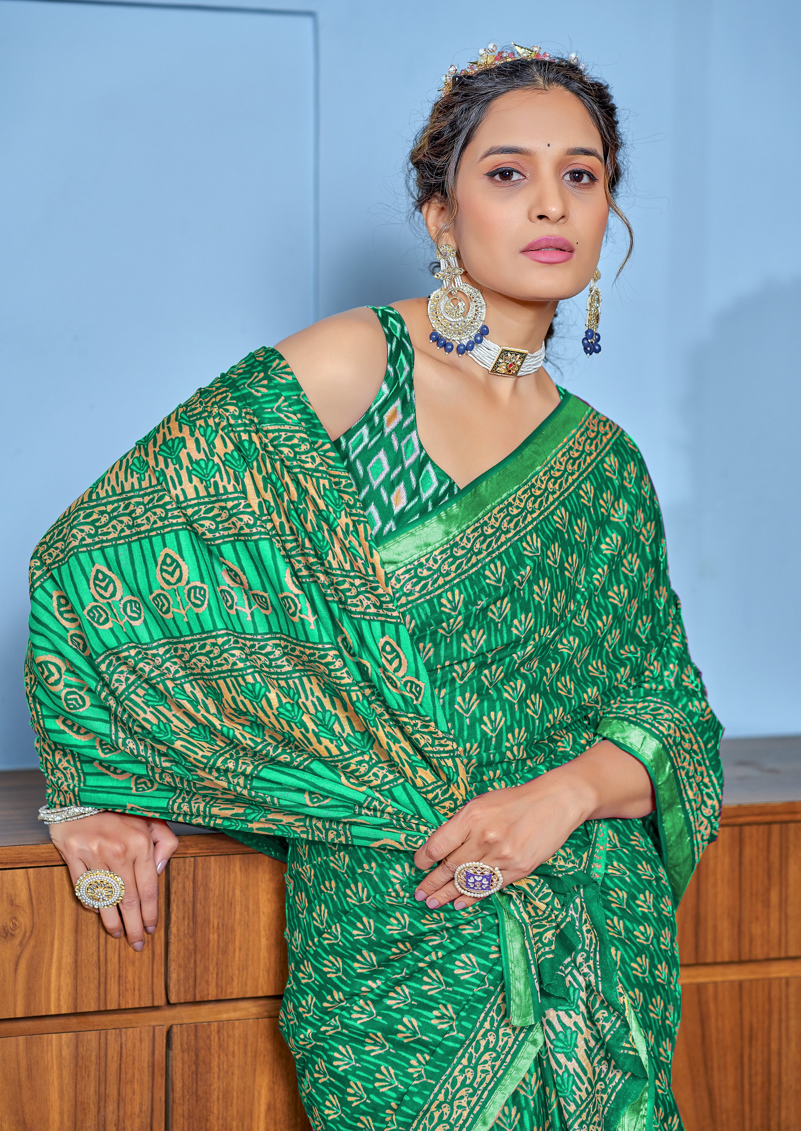 Nebula 1-Minute Ready To Wear Mul Cotton Digital Printed Saree