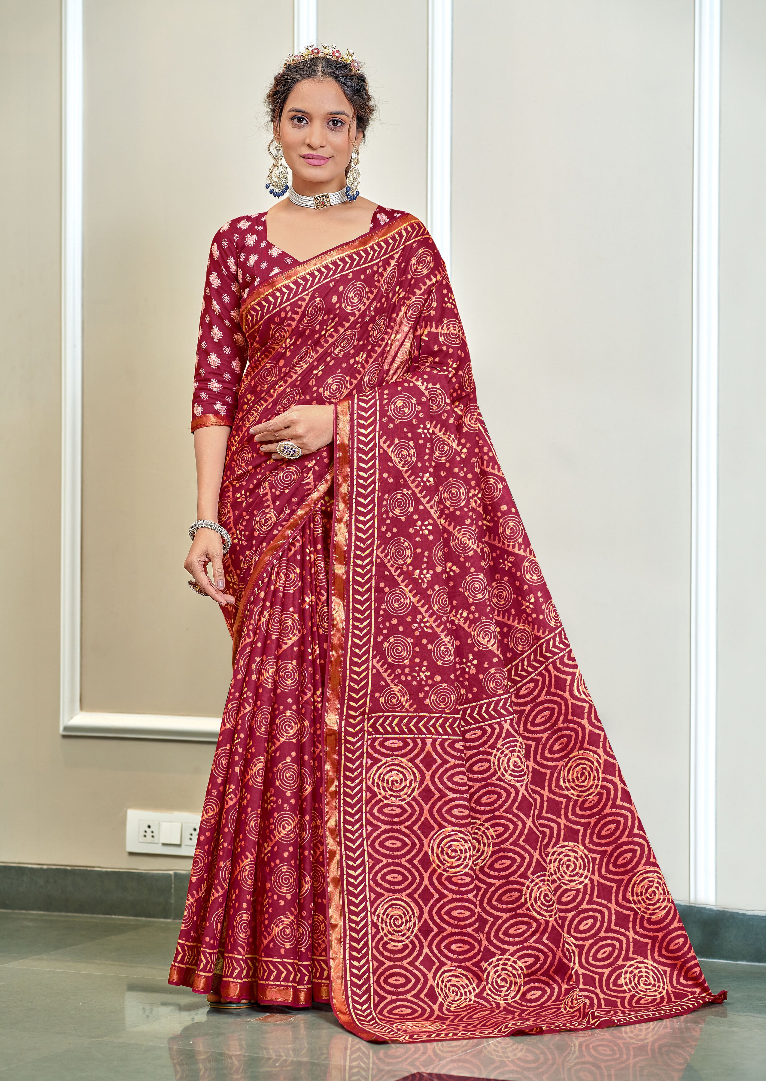 Exquisite 1-Minute Ready To Wear Mul Cotton Digital Printed Saree