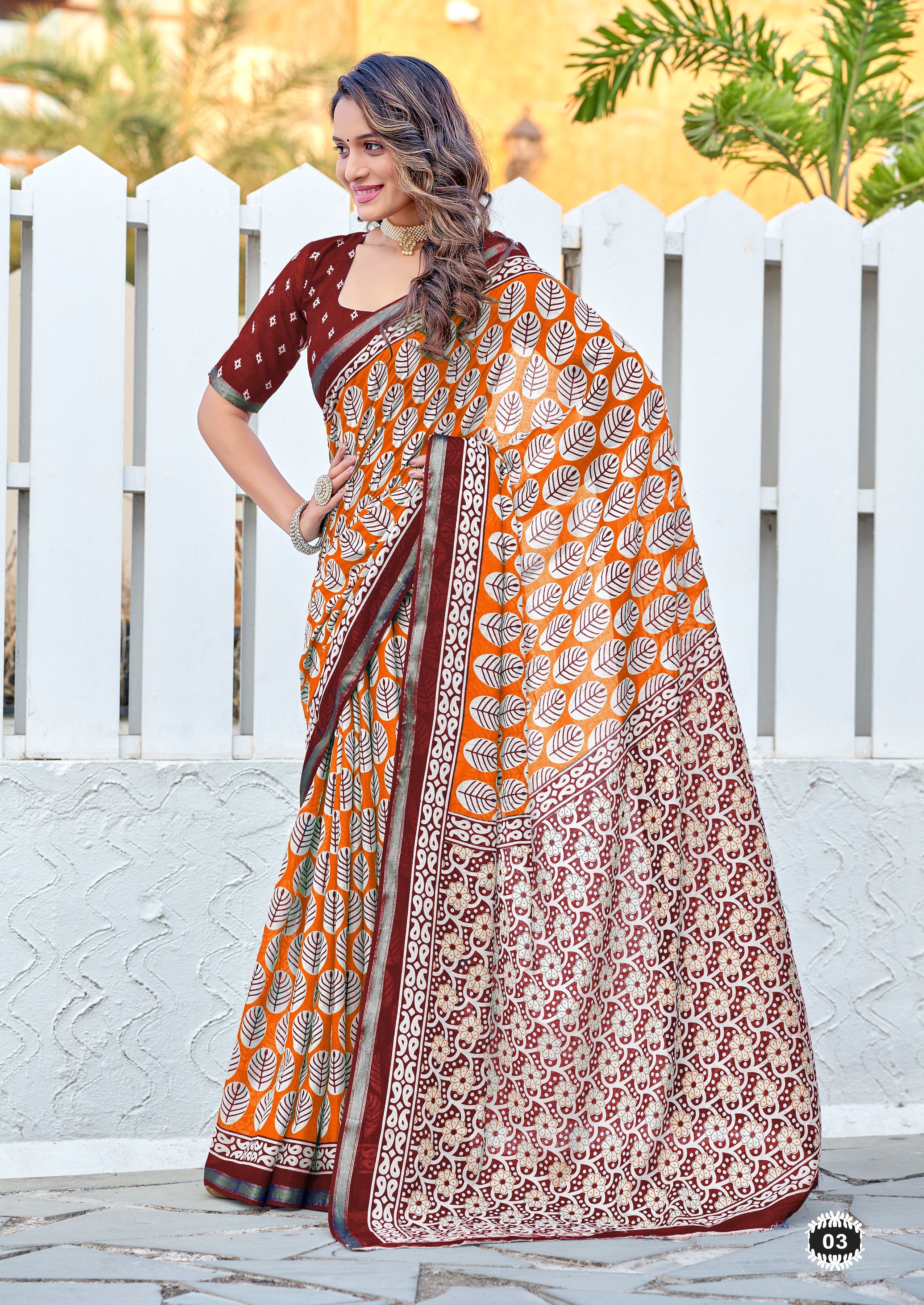 Ethnic 1-Minute Ready To Wear Mul Cotton Digital Printed Saree