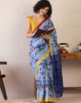 Ethnic Motifs Poly Cotton Ready To Wear Ikat Saree