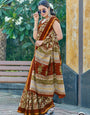 Piquant 1-Minute Ready To Wear  Mul Cotton Digital Printed Saree