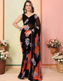 Carbon Black 1-Minute Ready To Wear  Georgette Saree