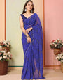 Persiab Blue 1-Minute Ready To Wear  Georgette Saree