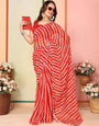 Apple Red 1-Minute Ready To Wear  Georgette Saree