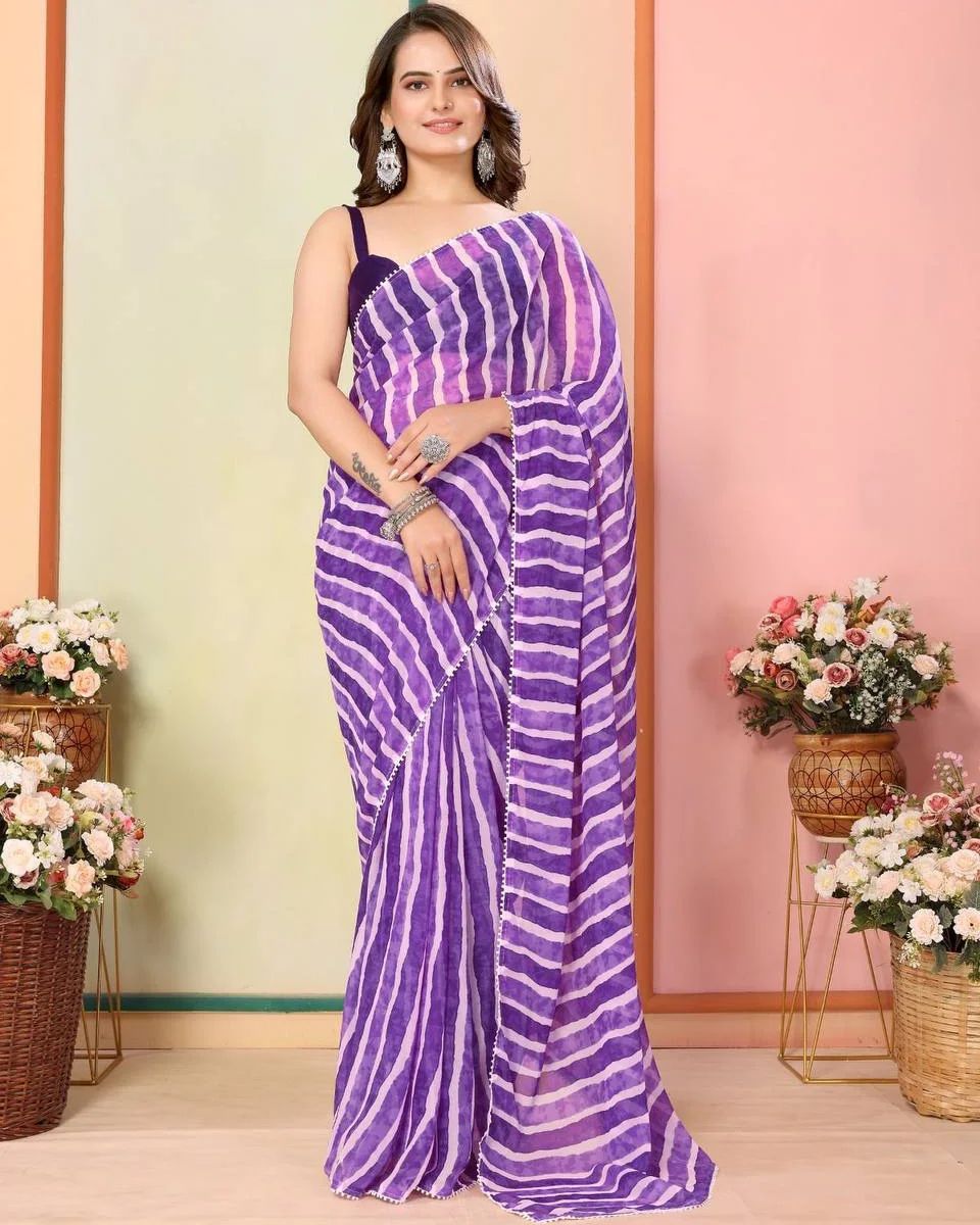 Orchid  1-Minute Ready To Wear  Georgette Saree