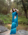 Blue 1-Minute Ready To Wear  Georgette Saree