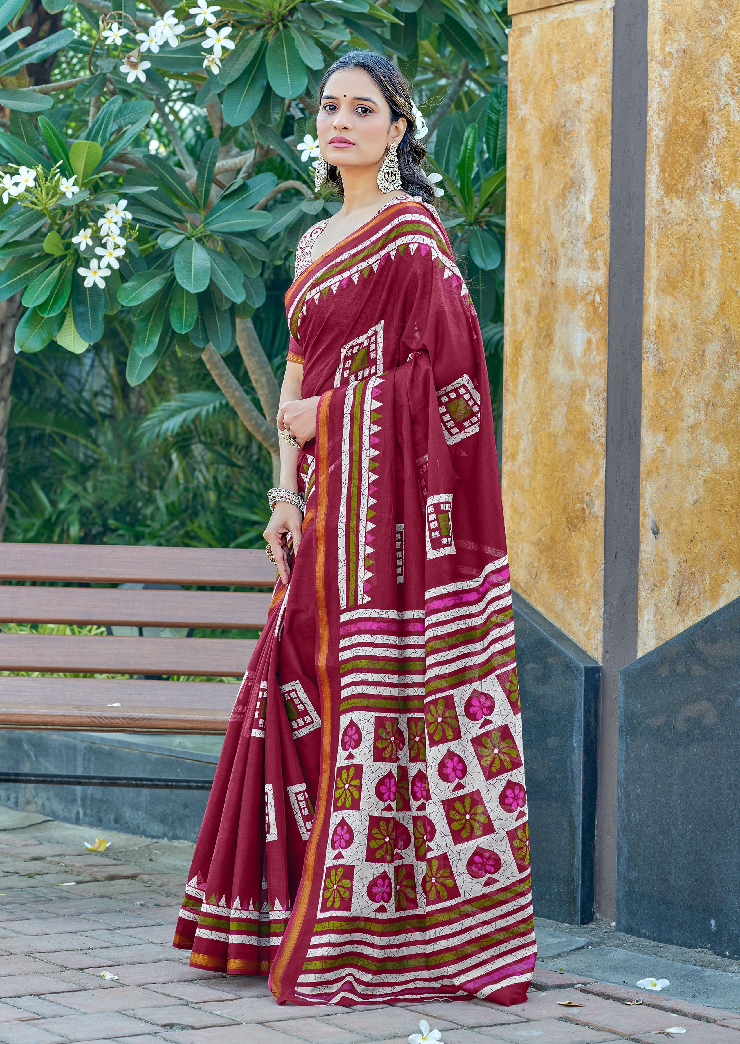 Unique 1-Minute Ready To Wear  Mul Cotton Digital Printed Saree