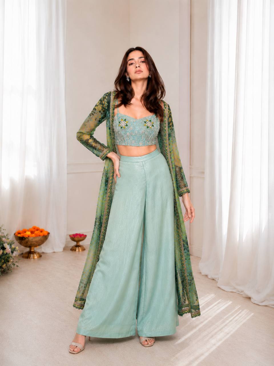 Ruhani Mint Party Wear Set
