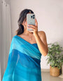 Arctic Blue 1-Minute Ready To Wear  Georgette Saree