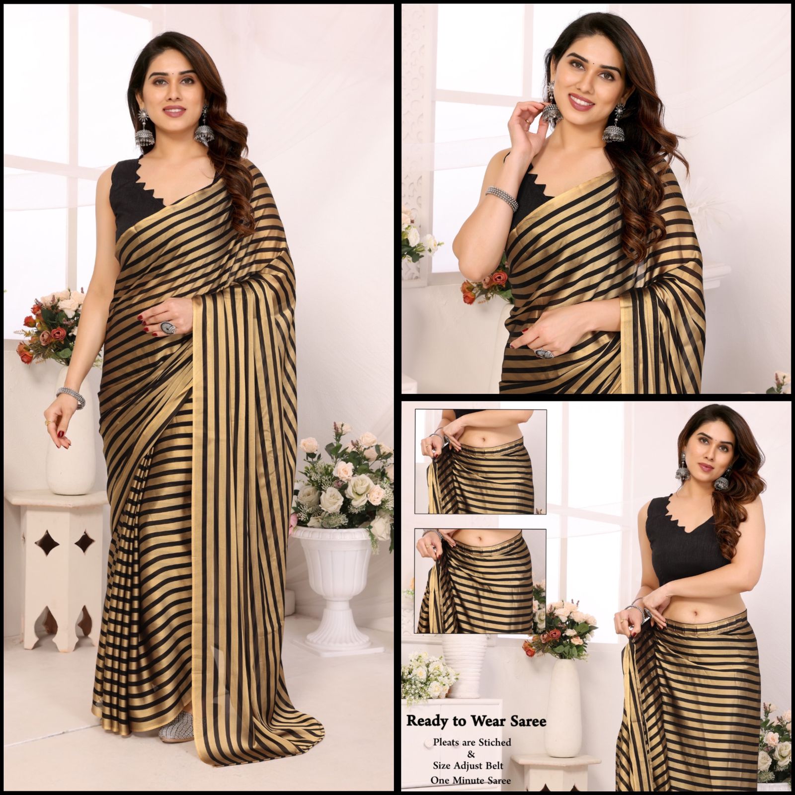 Enamoring Georgette silk Printed Ready To Wear Saree