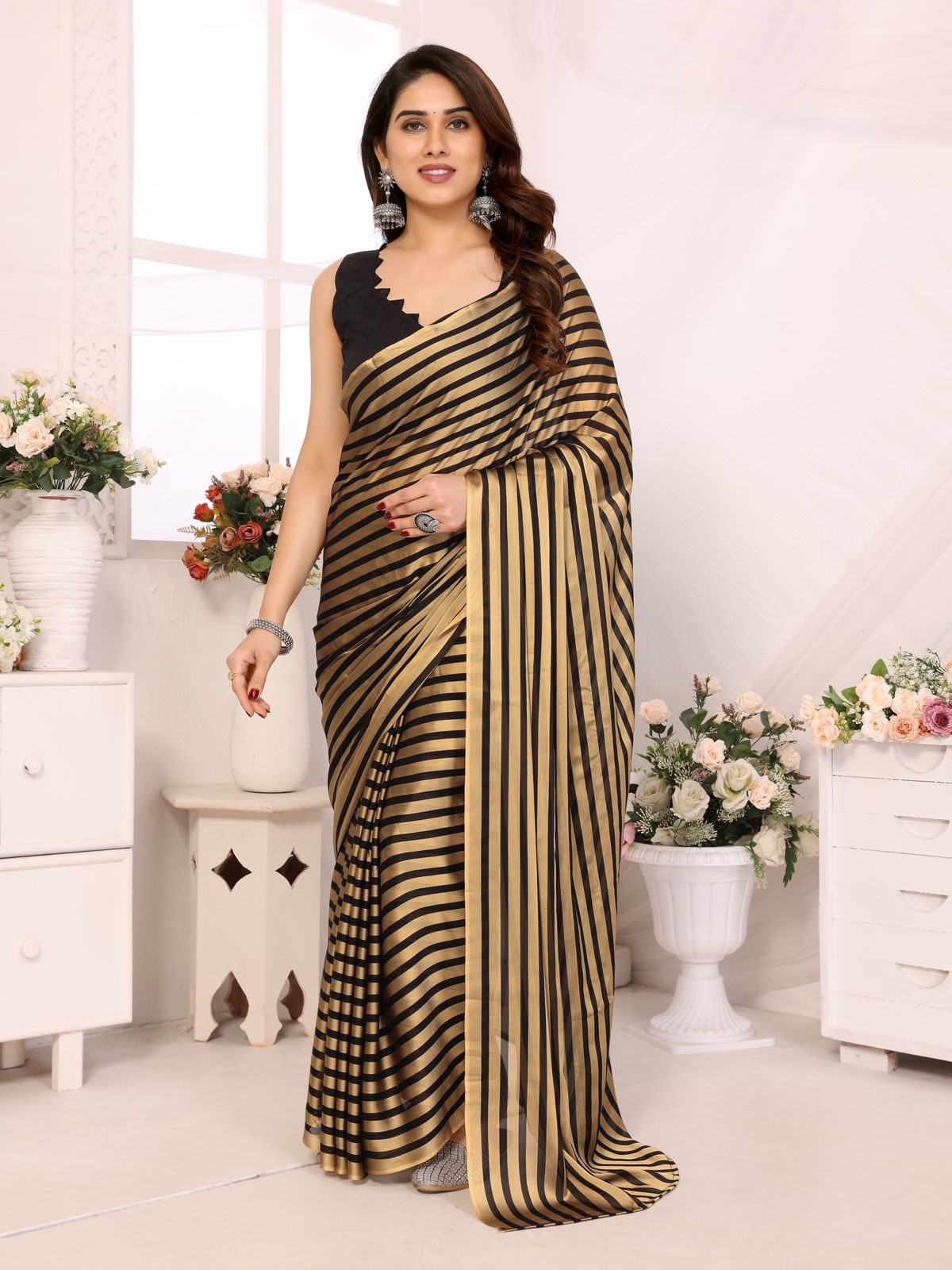 Enamoring Georgette silk Printed Ready To Wear Saree