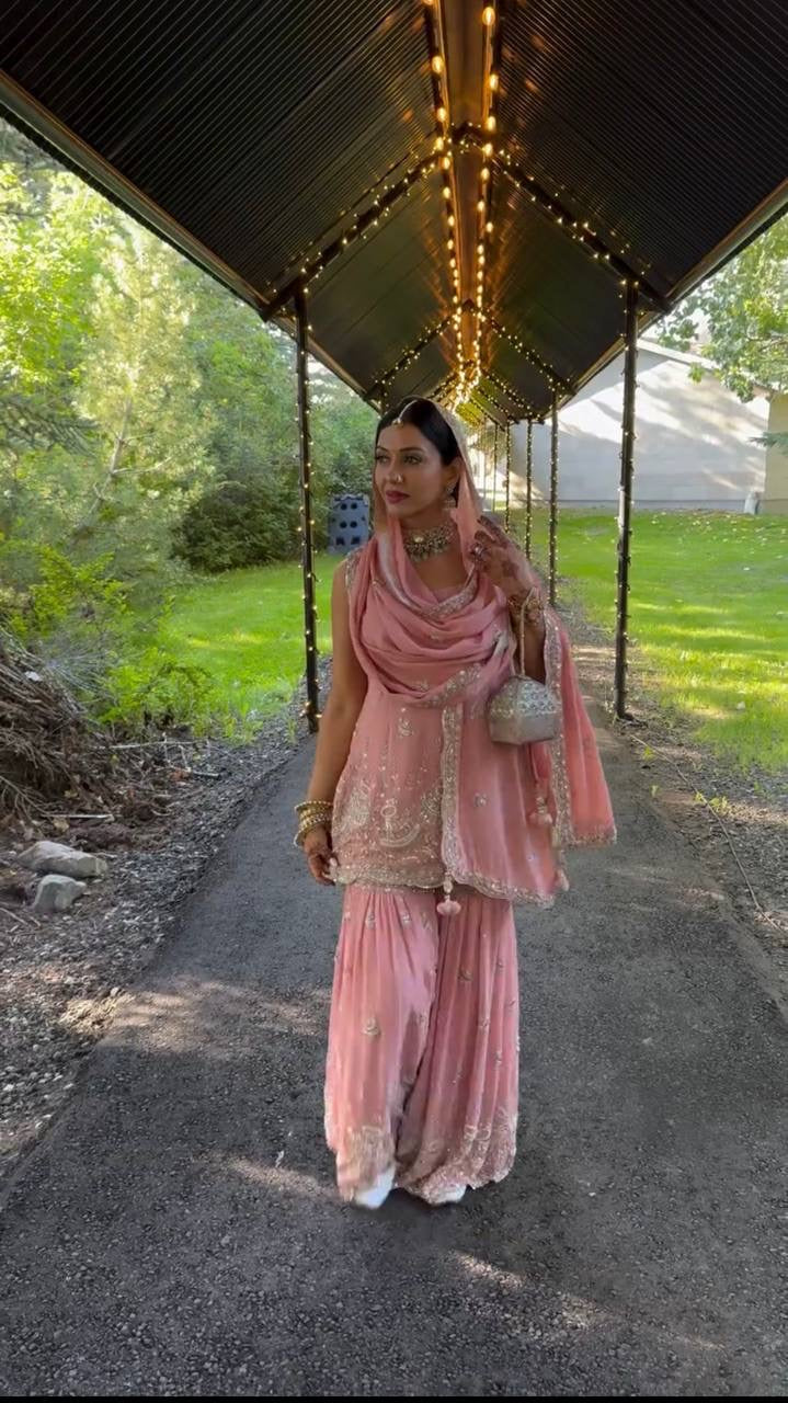 Rosy Dream Sharara Look