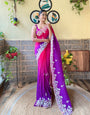 Taniya Crush - Beautiful Saree In Georgette With Crush Pattern Fabric With Sequence Embroidery Work Saree