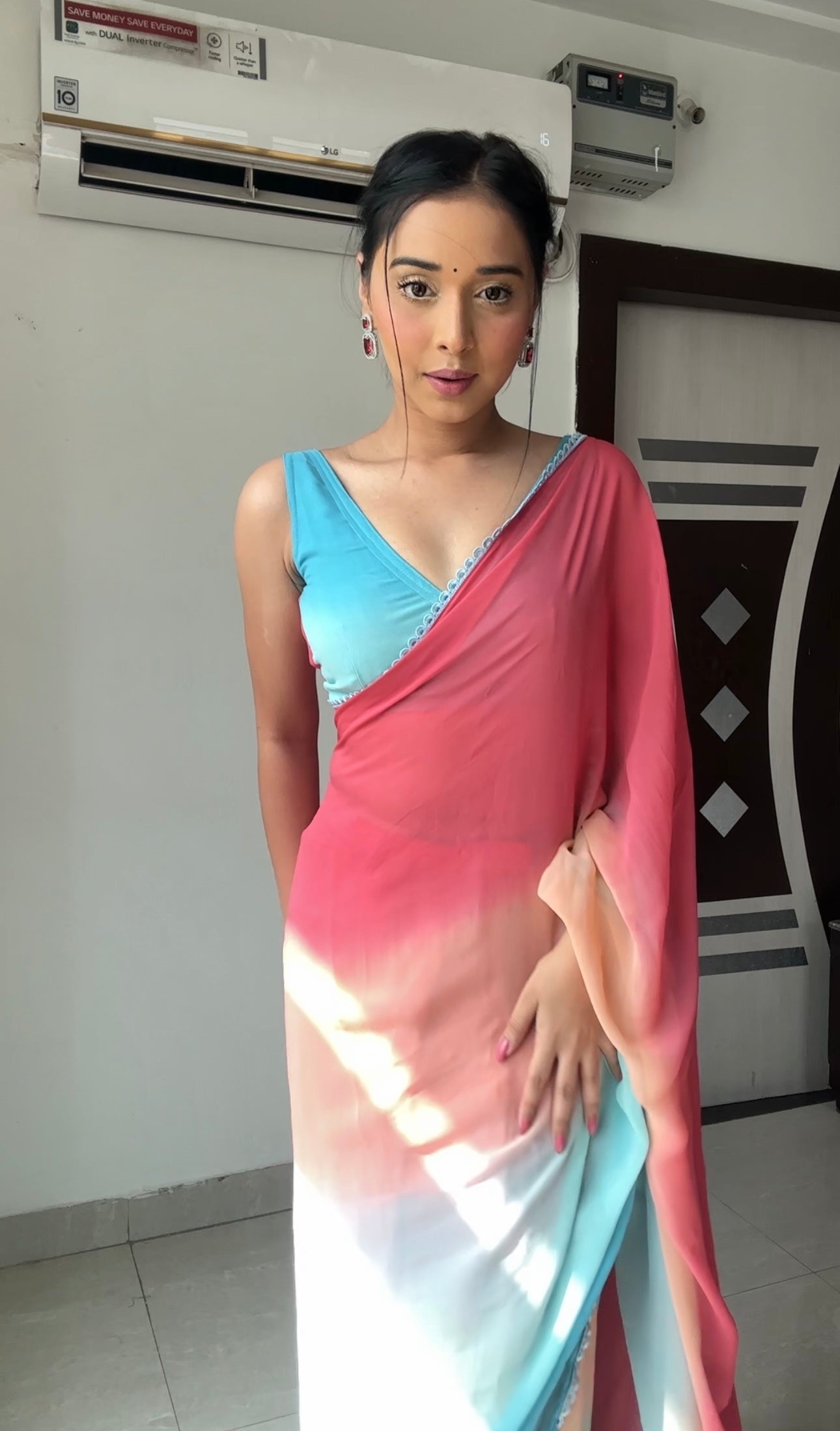 1 MIN READY TO WEAR  SAREE IN   Latest Multi Colour  Alia Bhatt Wear Saree