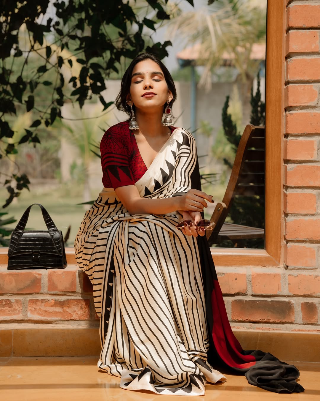 1 Min Ready-to-Wear Ajrakh Elegance in Model Silk Timeless & Effortless Saree