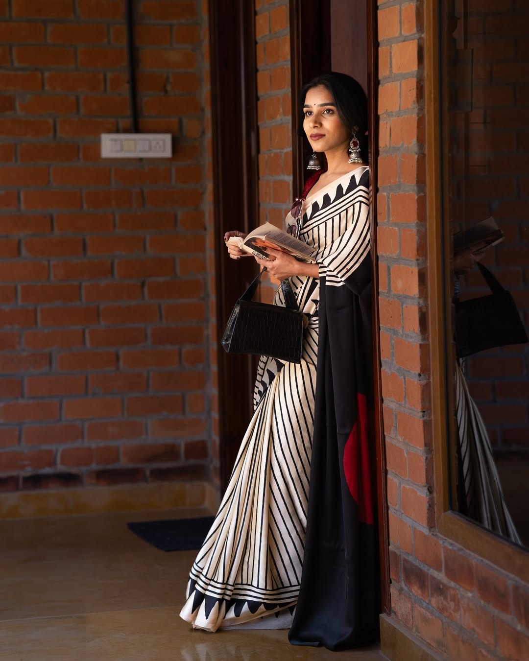 1 Min Ready-to-Wear Ajrakh Elegance in Model Silk Timeless & Effortless Saree