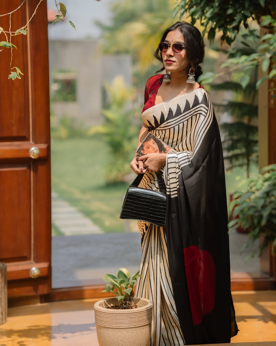 1 Min Ready-to-Wear Ajrakh Elegance in Model Silk Timeless & Effortless Saree