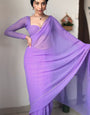 Dalliance 1-Minute Ready To Wear Lavender Georgette Saree