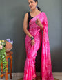 Pretty 1-Minute Ready To Wear Pink Chiffon Saree