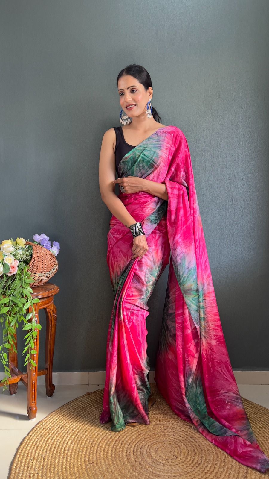 Gratifying 1-Minute Ready To Wear Rani Chiffon Silk Saree