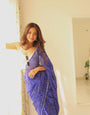 Georgette Lilac 1-minute ready to  Wear Printed Saree