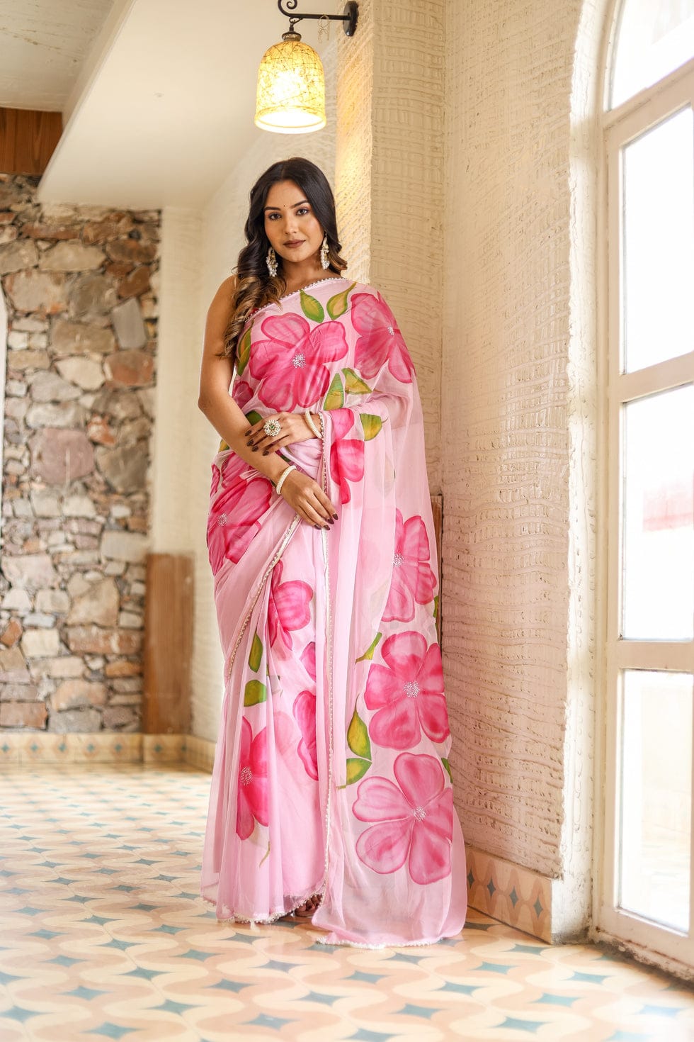 Pastel Perfect 1- minute ready to wear Georgette silk Saree