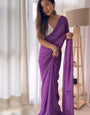 Bollywood 1- minute ready to wear purple georgette saree