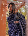 Black ready to wear Floral Printed Pure Cotton Saree