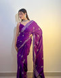 Kasturi Purple 1 Minute Ready To Wear  Mul Cotton Digital Printed Saree With Pocket
