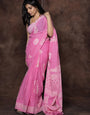 Blush Pink Colour 1 Minute Ready To Wear  Mul Cotton Digital Printed Saree With Pocket