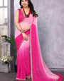 Arresting 1-Minute Ready To Wear  Georgette Saree & beautiful lace border